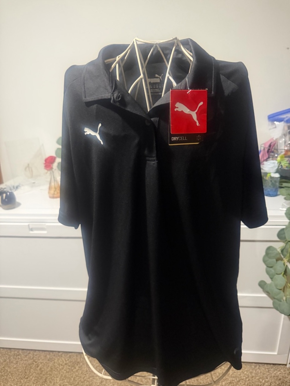 Puma Black Short Sleeve DryCELL Polo